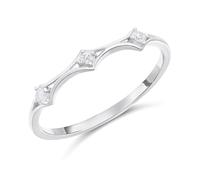 9ct White Gold Modern Diamond Trilogy Ring - D71245