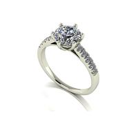 9ct White Gold Moissanite Ring White Gold L