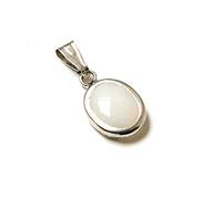 9ct White Gold Oval Opal Pendant without chain