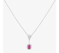9ct White Gold Oval Ruby And Diamond Pendant USP1992-R 9KW