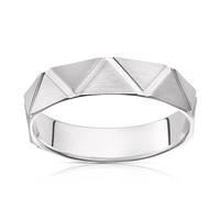 9ct White Gold Patterned Wedding Band