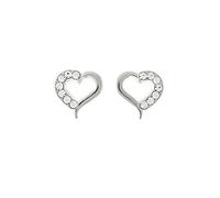 9ct White Gold pierced heart shape with crystal stud earrings/ 2021 Lockdown Valentine's Day Gift for Her Girlfriend Wife