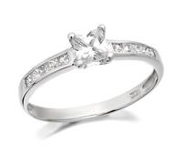 9ct White Gold Princess Cut Cubic Zirconia Ring - R5950-N