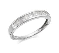 9ct White Gold Princess Cut Diamond Half Eternity Ring - 1/2ct - D71109