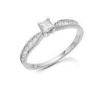 9ct White Gold Princess Cut Diamond Ring - 1/2ct - AGI Certificated - D71173-R