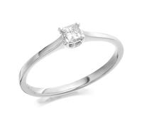 9ct White Gold Princess Cut Diamond Solitaire Ring - 20pts - AGI Certificated - D6660-O