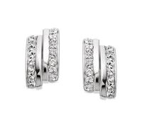 9ct White Gold Resin Crystal Stud Earrings - 10mm - G2910
