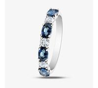 9ct White Gold Sapphire & 0.2ct Diamond Half Eternity Ring 50L77WG SAPH M