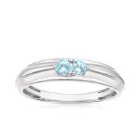 9ct White Gold Swiss Blue Topaz Wedding Band