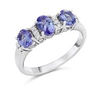 9ct White Gold Tanzanite And Diamond Ring - 10pts - D7949-S