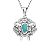 9ct White Gold Turquoise Sheep Necklace