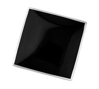 9ct White Gold Whitby Jet Hallmark Large Rhombus Ring - Gold