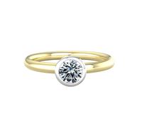 9ct White & Yellow Gold 0.40ct Diamond Ring - Ring Size D.5