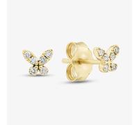 9ct Yellow Gold 0.08ct Brilliant Cut Diamond Butterfly Stud Earrings THE46446-08