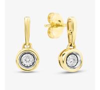 9ct Yellow Gold 0.10ct Brilliant Cut Diamond Dropper Stud Earrings THE30825-10
