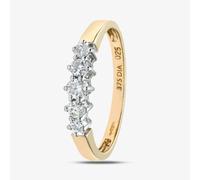 9ct Yellow Gold 0.25ct Graduating Five Stone Diamond Ring PR02707Y L