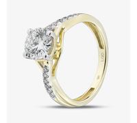 9ct Yellow Gold 1.10ct Round Cut Lab Grown Diamond Shoulder Set Solitaire Ring LGR48711-110 L (YG)(CERT)