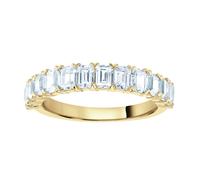 9ct Yellow Gold 1.59cttw Emerald Cut Claw Set Half Eternity Ring - Ring Size P