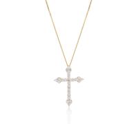 9ct Yellow Gold 1ct Diamond Cross Pendant