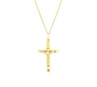 9ct Yellow Gold 20" Crucifix Pendant Necklace