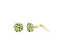 9ct yellow gold 2mm dark peridot cubic zirconia cz earrings gift box included