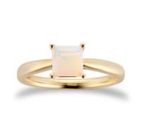 9ct Yellow Gold 4 Claw Square Opal 5mm x 5mm Ring- Ring Size D.5