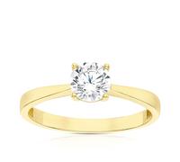 9ct Yellow Gold 5.5mm Cubic Zirconia Solitaire Ring