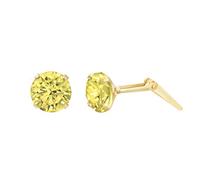 9ct yellow gold 5mm citrine cubic zirconia cz earrings gift box included