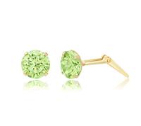 9ct yellow gold 5mm round peridot crystal Andralok stud earrings/Gift box