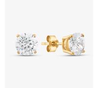 9ct Yellow Gold 6mm Four Claw Set Cubic Zirconia Stud Earrings SE606