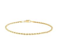9ct Yellow Gold 7.25 Inch Rope Chain Bracelet 040HVCY-7.25