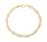 9ct Yellow Gold 7.5" Twist Cubic Zirconia Bracelet