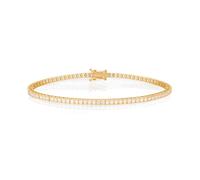 9ct Yellow Gold 7" Cubic Zirconia Brilliant Cut Tennis Bracelet