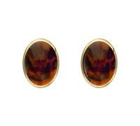 9ct Yellow Gold Amber 8 x 6mm Classic Medium Oval Stud Earrings HER-1018