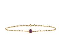 9ct Yellow Gold Amethyst Claw Set Checkerboard Bracelet