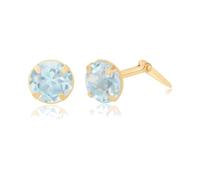 9ct Yellow Gold Andralok 3.5mm Sky Blue Topaz Stud Earrings