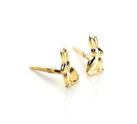 9ct Yellow Gold Andralok Bunny Rabbit Stud Earrings/Studs
