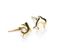 9ct Yellow Gold Andralok Cute Dolphin Stud Earrings/Studs