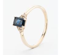 9ct Yellow Gold Baguette Cut Sapphire Diamond Solitaire Ring 4429WG-10 M