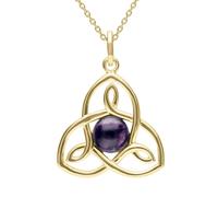 9ct Yellow Gold Blue John Celtic Cross Necklace - Gold CLT-048