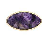 9ct Yellow Gold Blue John Contemporary Oval Brooch - Yellow Gold 107327