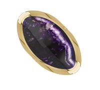 9ct Yellow Gold Blue John Hallmark Large Oval Ring - Gold FHM-150