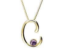 9ct Yellow Gold Blue John Love Letters Initial C Necklace - Yellow Gold LLS-804