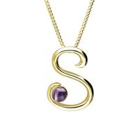 9ct Yellow Gold Blue John Love Letters Initial S Necklace - Yellow Gold LLS-788