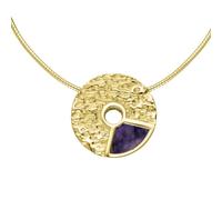 9ct Yellow Gold Blue John Peak District Millstone Small Pendant MST-018