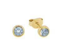9ct Yellow Gold Blue Stone Stud Earrings