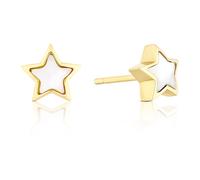 9ct Yellow Gold Children's Star MOP Stud Earrings