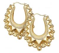 9ct Yellow Gold Creole Earrings ER408 - Modern Style | Acotis