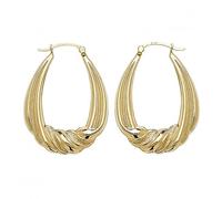 9CT Yellow Gold Creole Earrings ER438 - Bold Statement | Acotis