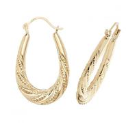 9ct Yellow Gold Creole Earrings ER439 - Modern Style | Acotis